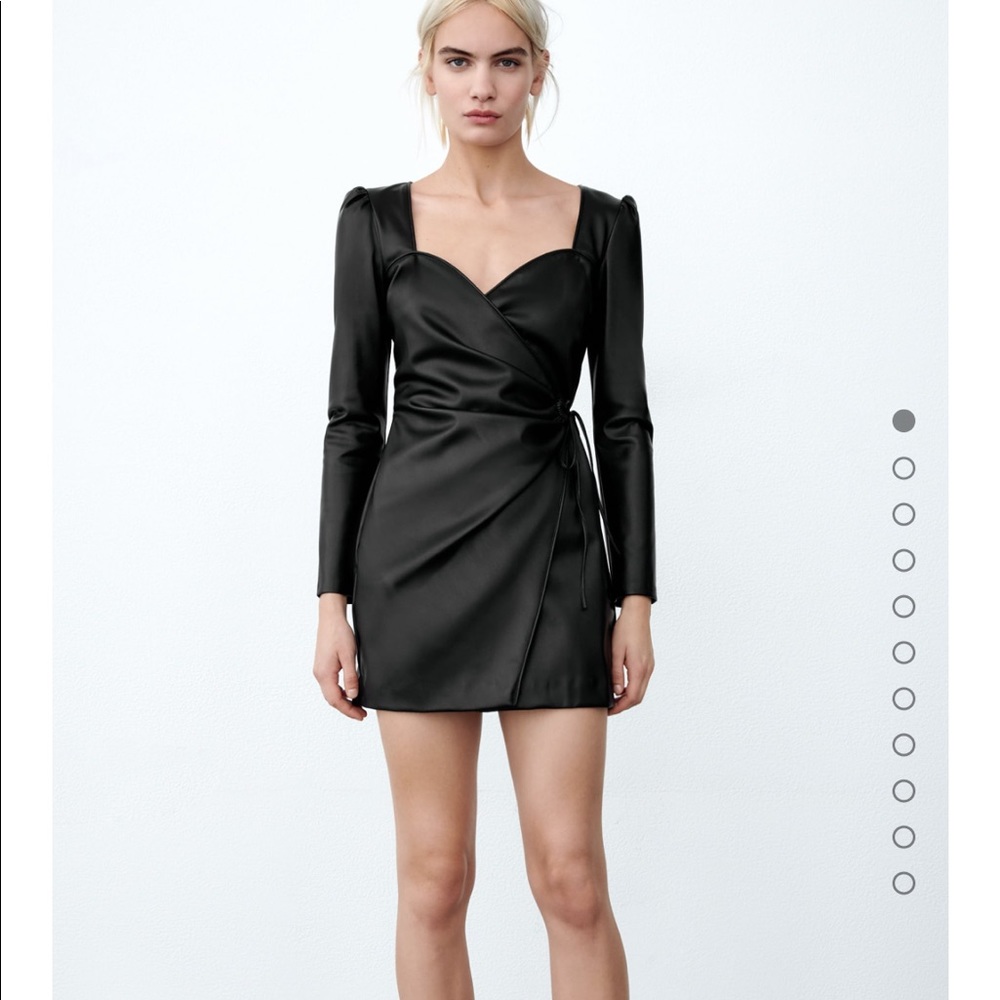 NWT Zara black leather dress